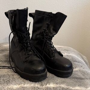 Men's Black Lace-Up Combat Boots